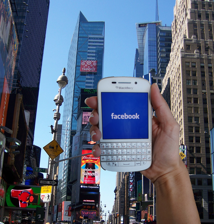 Facebook Phone in Times Square